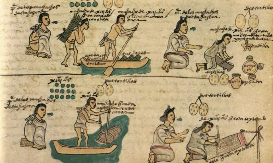 Canoes in Tenochtitlán