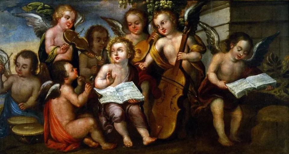 The Infant Jesus with Musical Angels by Juan Correa