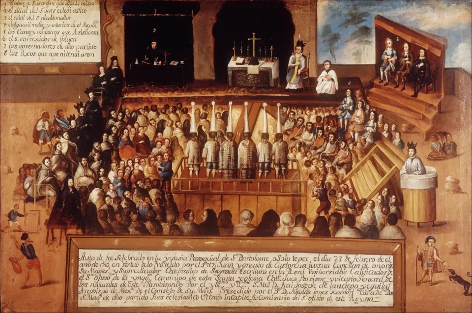 Auto de fe en el pueblo de San Bartolomé Otzolotepec.
