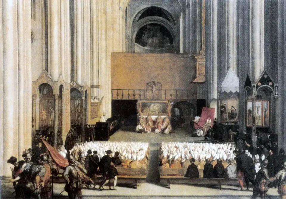Fresco representando un concilio eclesiástico