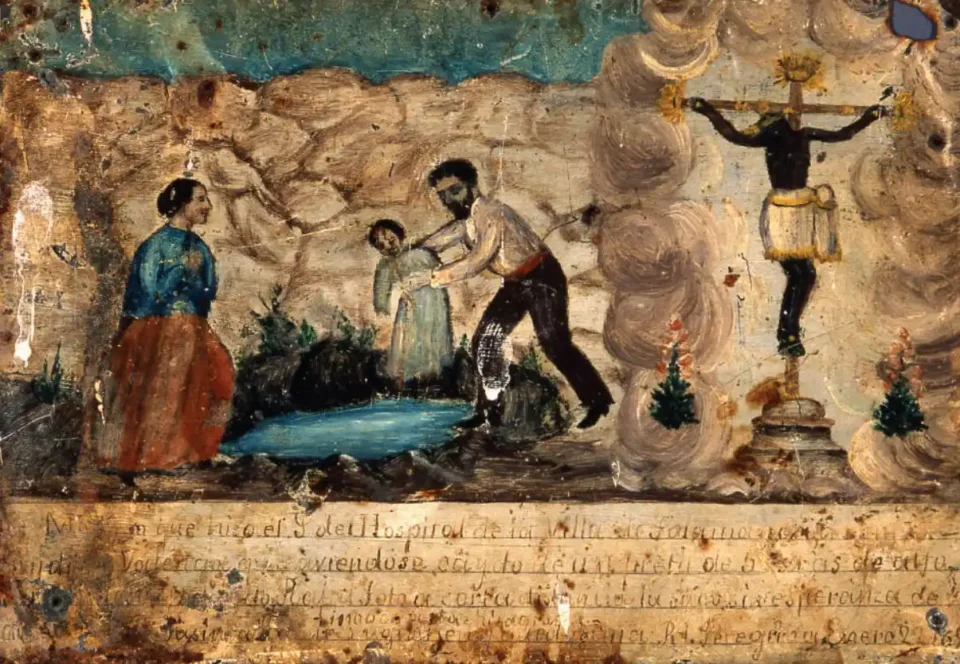 Ex-voto Guadalupano expuesto en el Museo de la Basílica de Guadalupe,