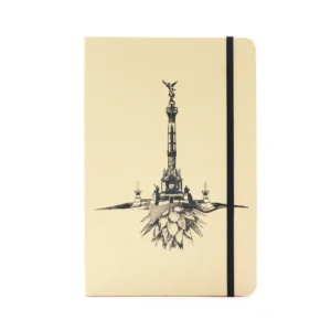 Front photo of Arena de Mazunte Notebook with design inspired by the Angel of Independence.