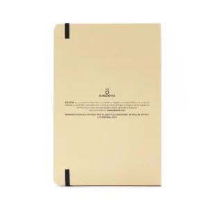 Back photo of Arena de Mazunte notebook with design inspired by the Angel of Independence.