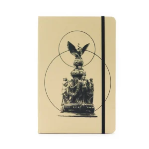 Foto Frontal de Libreta Arena de Mazunte con diseño inspirado en el Conjunto escultórico de la cúpula del Palacio de Bellas Artes