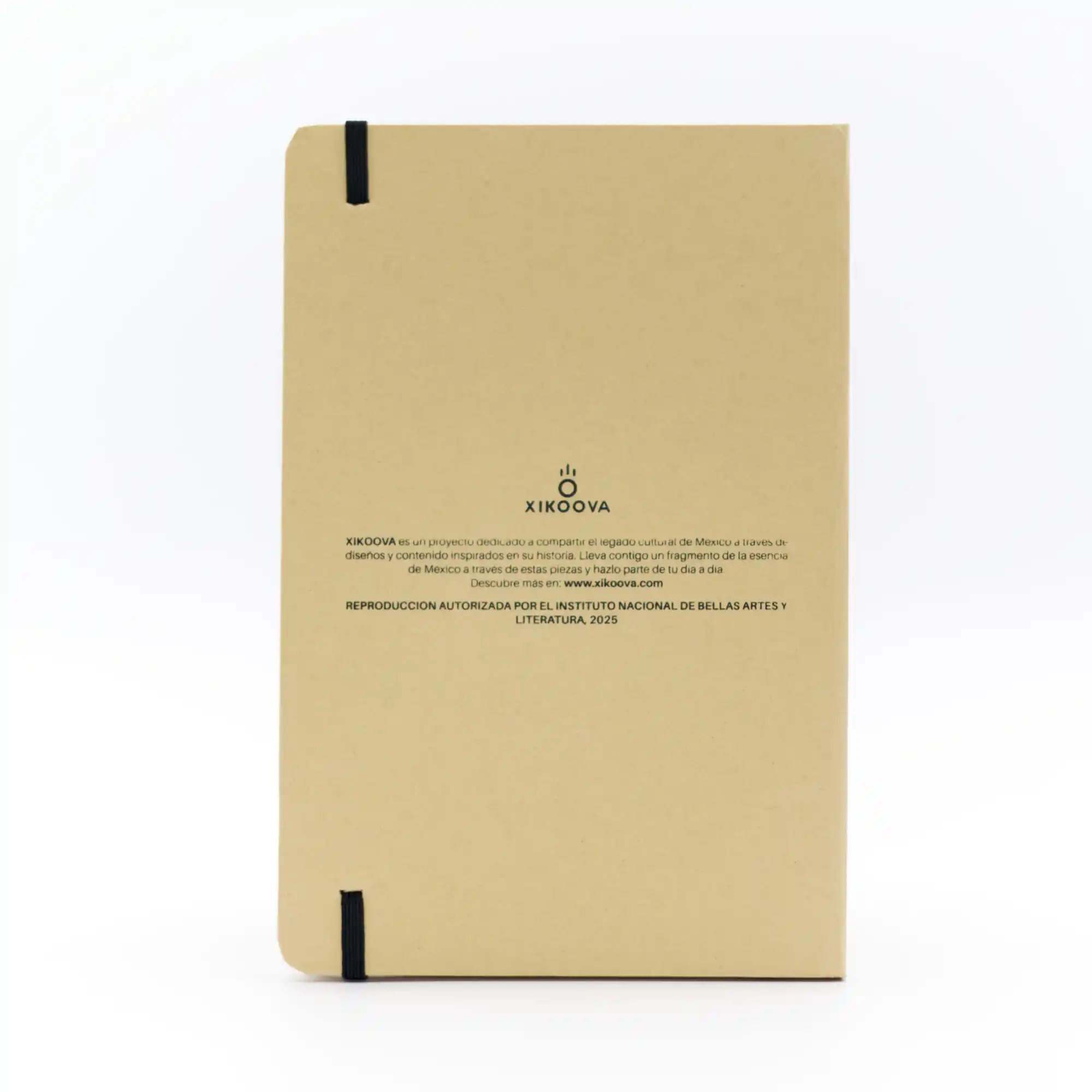 Back photo of Arena de Mazunte notebook with design inspired by the Monument to the Revolution.