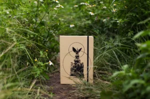 Photo of the Mazunte Sand Notebook, featuring a design inspired by the sculptural ensemble on the dome of the Palacio de Bellas Artes 05