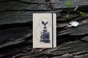 Foto de Libreta Arena de Mazunte con diseño inspirado en el Conjunto escultórico de la cúpula del Palacio de Bellas Artes 02