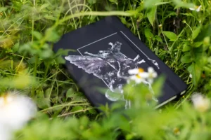 Photo of a black notebook featuring a Pegasus design from the Palacio de Bellas Artes 05