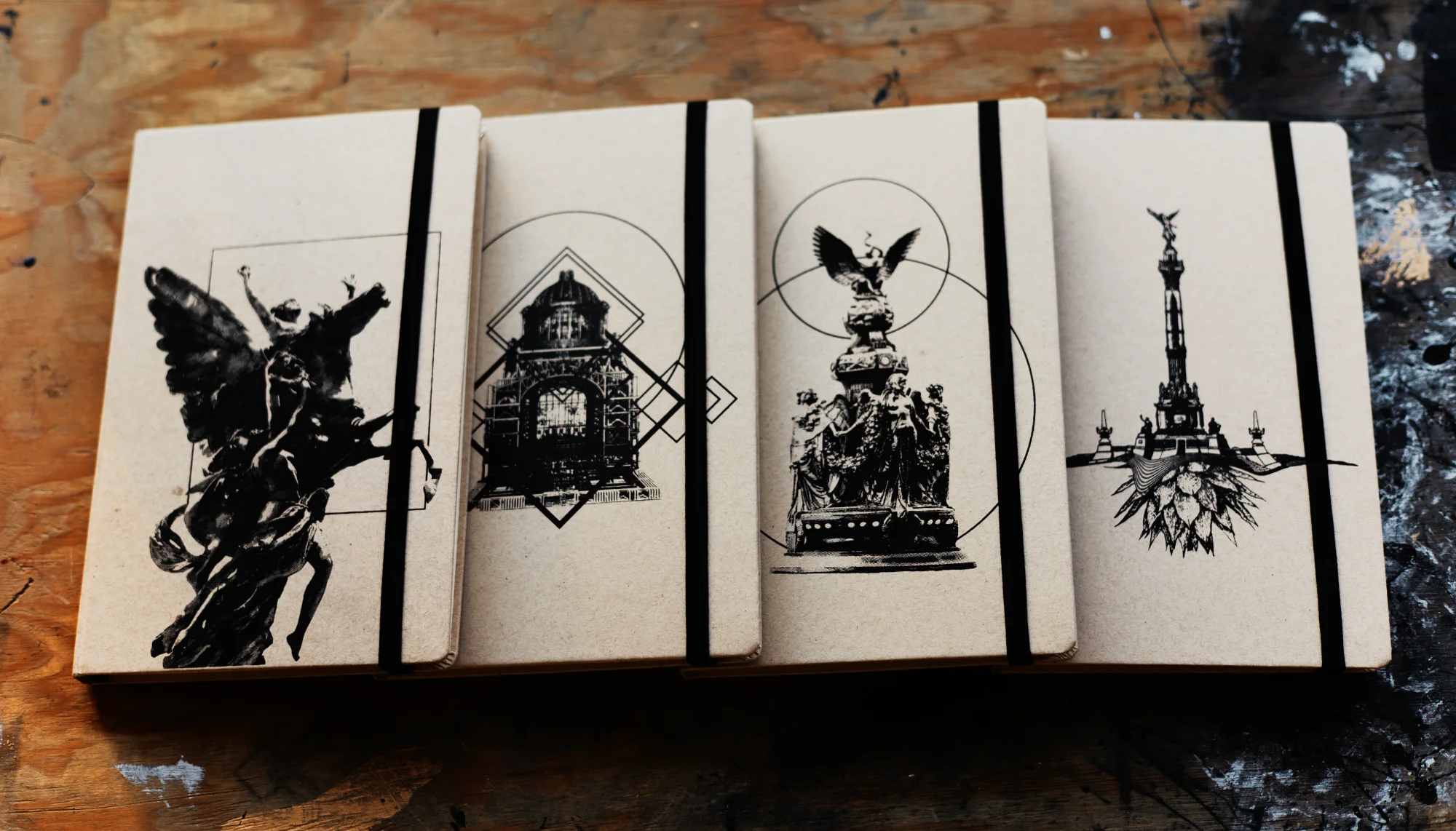 Cuatro libretas artesanales mexicanas Cuatro libretas artesanales mexicanas