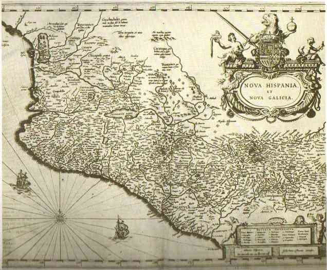 Mapa de la zona occidental del virreinato de la Nueva España,