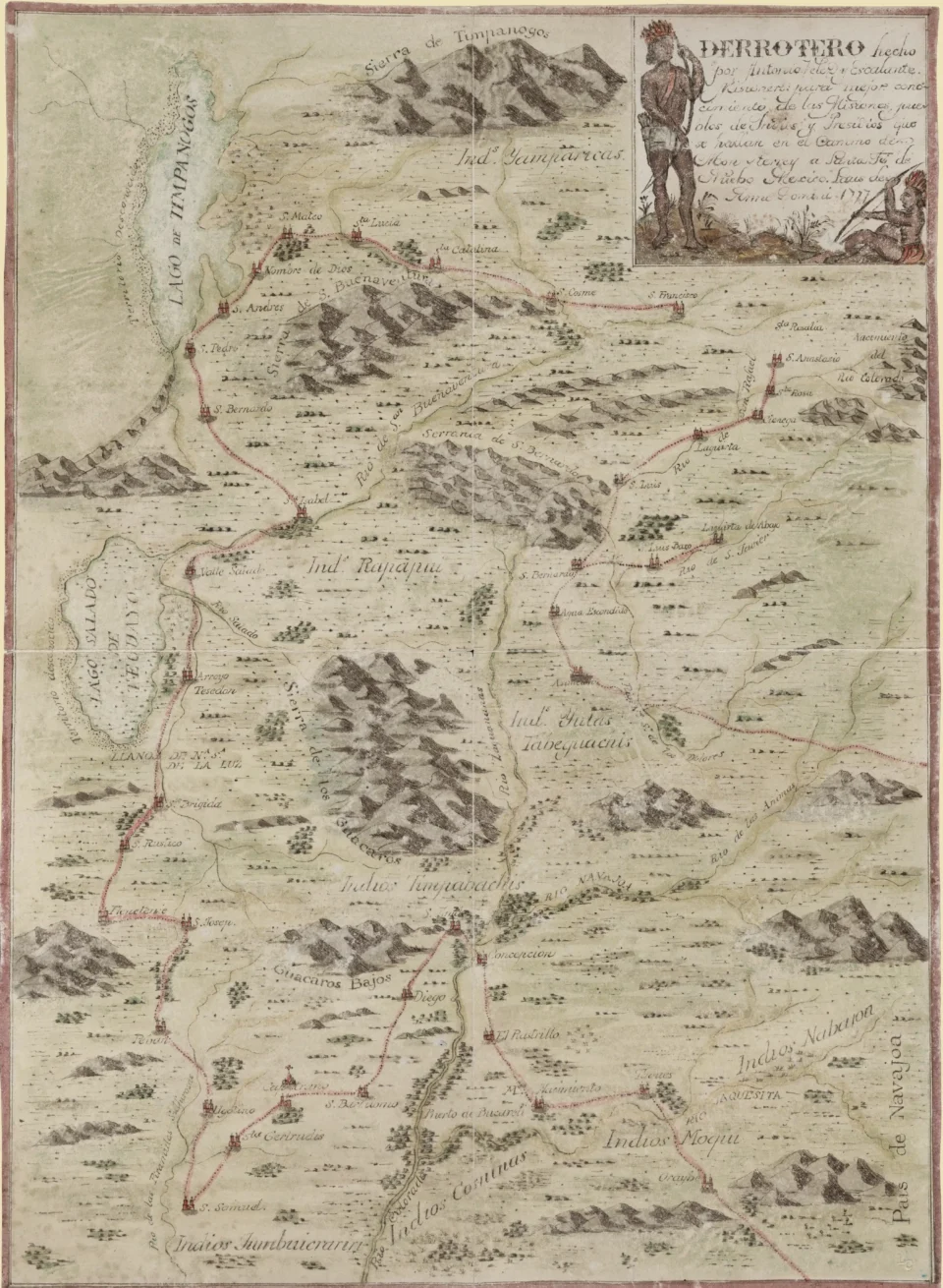 Mapa de las provincias internas del norte de la Nueva España